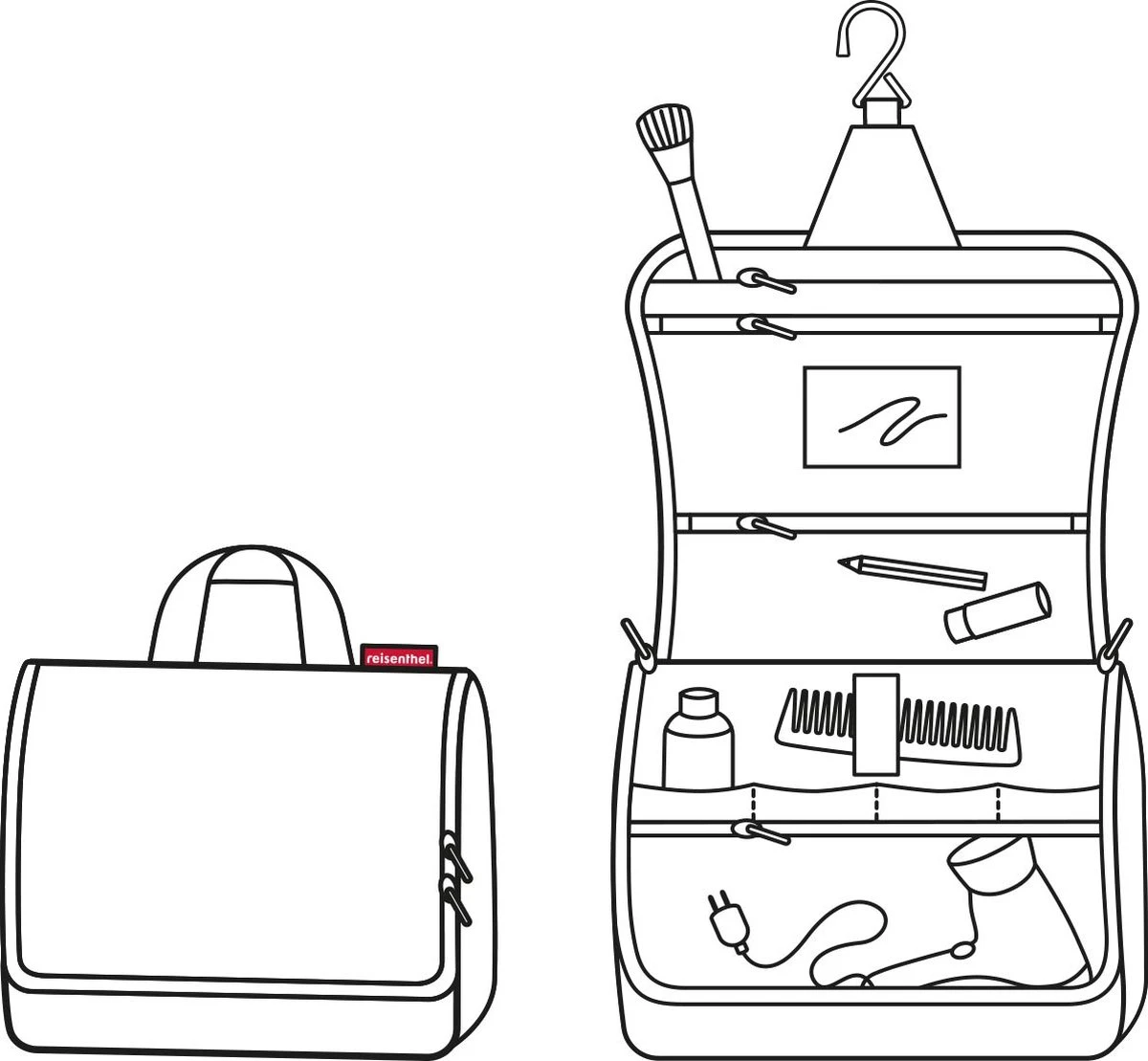 Reisenthel Toiletbag XL Toilettas Ophangen - Maat XL - 4L - Twist Silver Grijs - Image 4