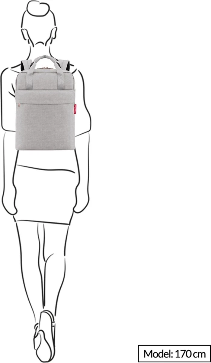 Reisenthel Allday Backpack M Rugzak - 15L - Twist Sky Rose Grijs - Image 4