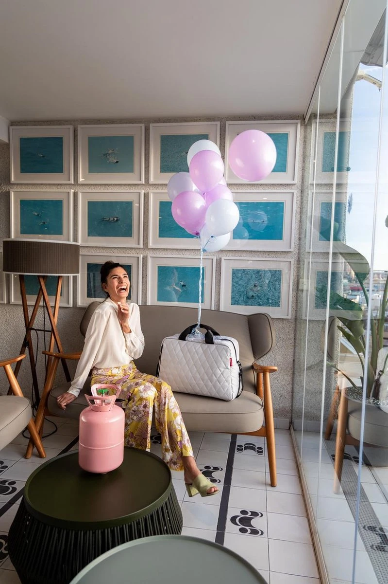 Reisenthel Dufflebag M Reistas - 38L - Rhombus Licht Grijs - Image 4